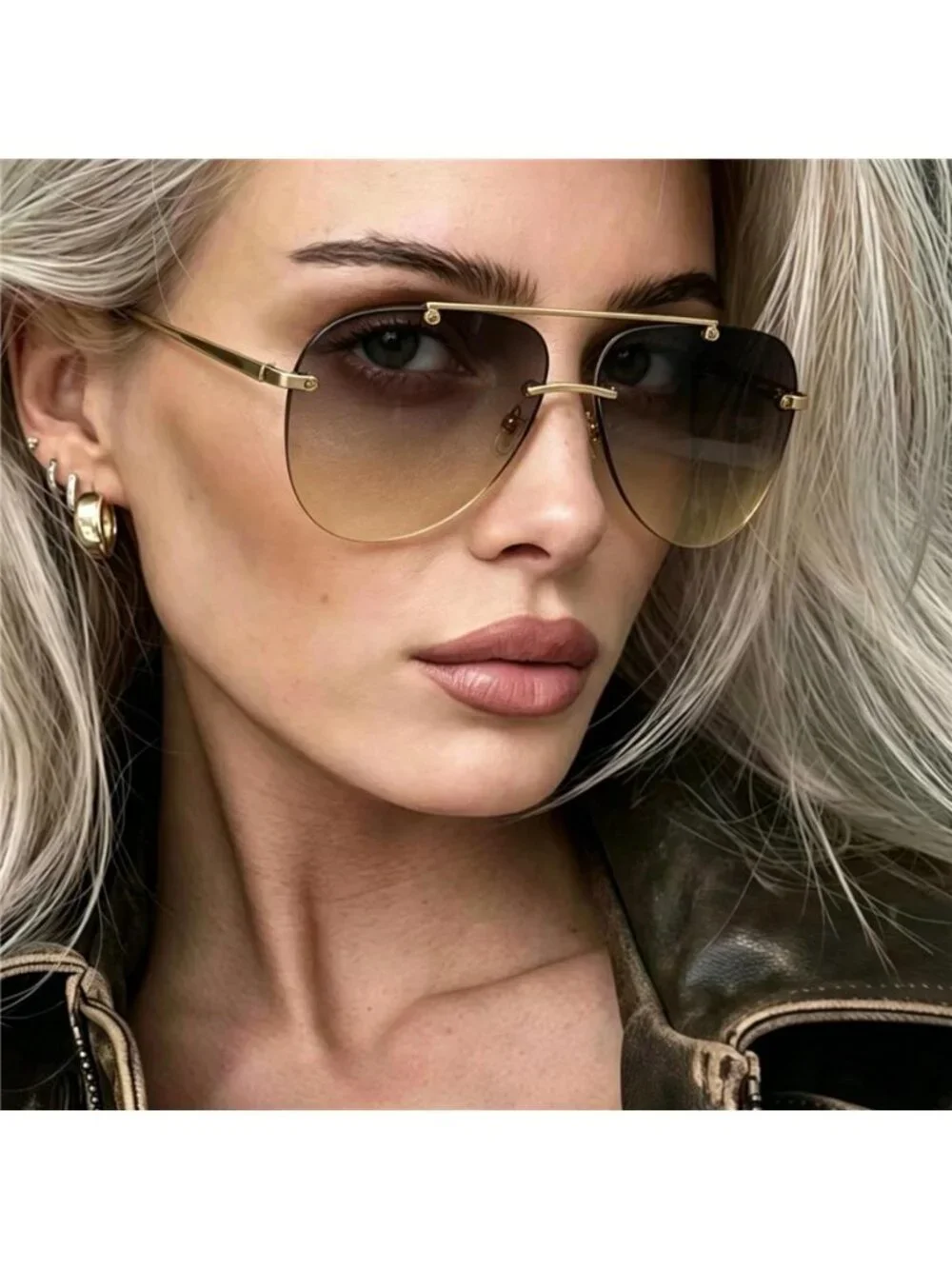 Retro Rimless  Sunglasses